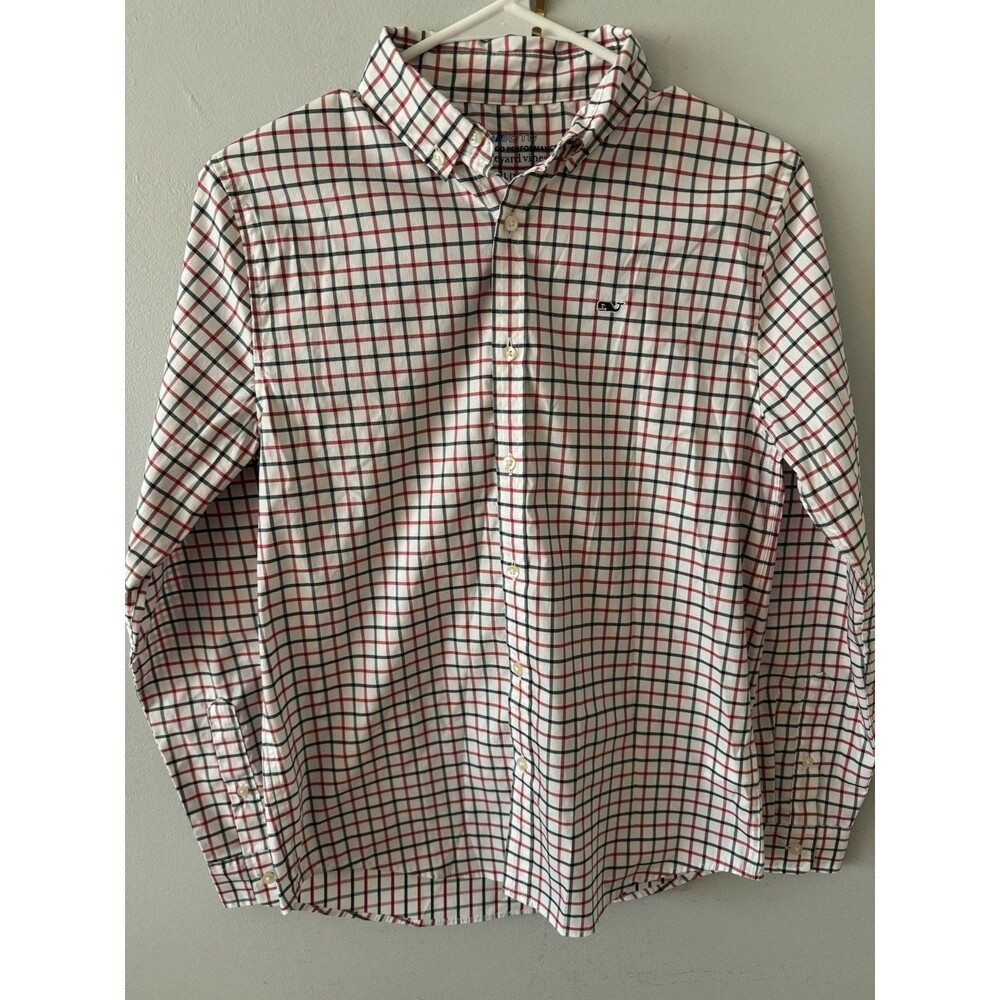 Vineyard Vines OTG On The Go Performance Brrr Long Sleeve Button‎ Down Boys L